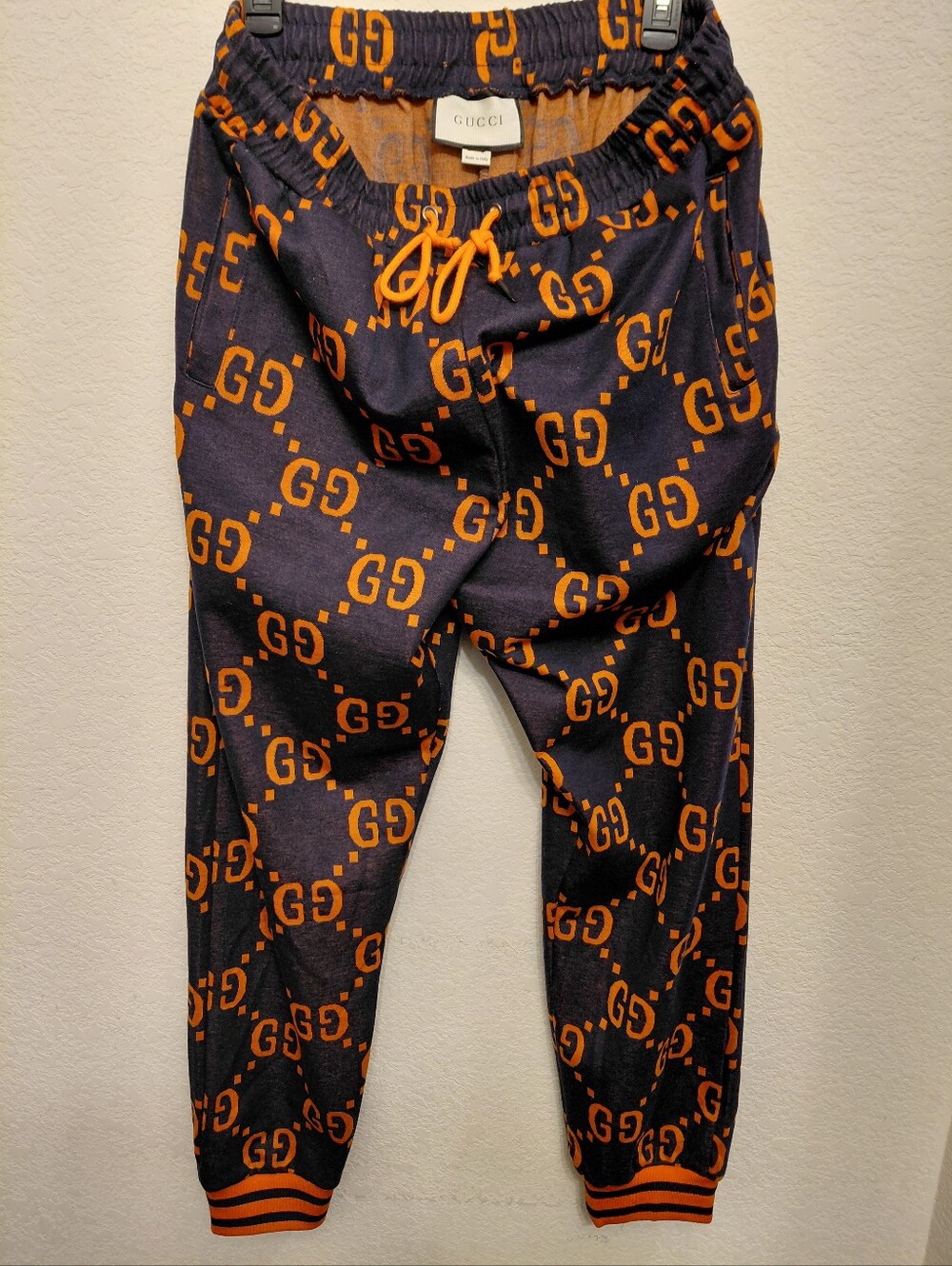 Authentic Vintage Gucci Rare Voilet Blue & Orange GG Logo Sweatpants Joggers XL